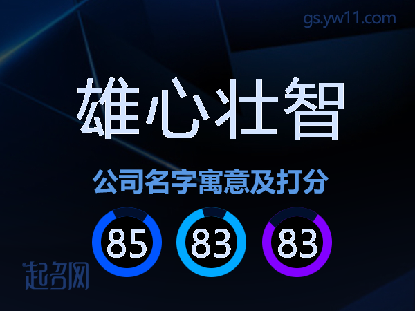雄心壮智公司名字寓意及打分