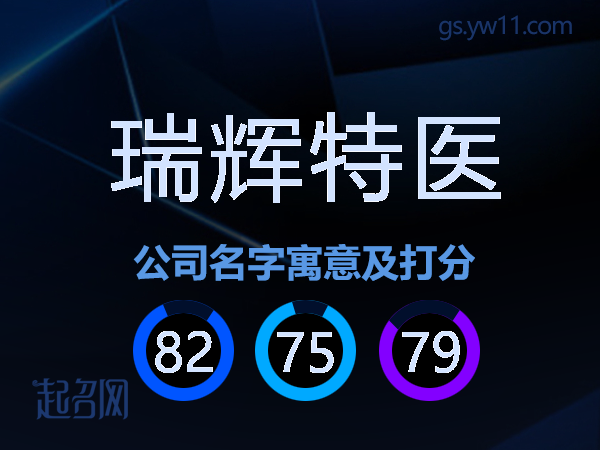 瑞辉特医公司名字寓意及打分