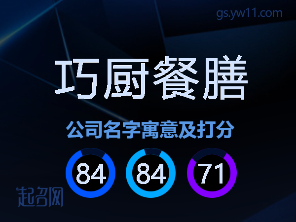 巧厨餐膳公司名字寓意及打分