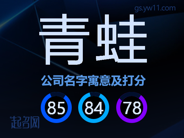 青蛙公司名字寓意及打分