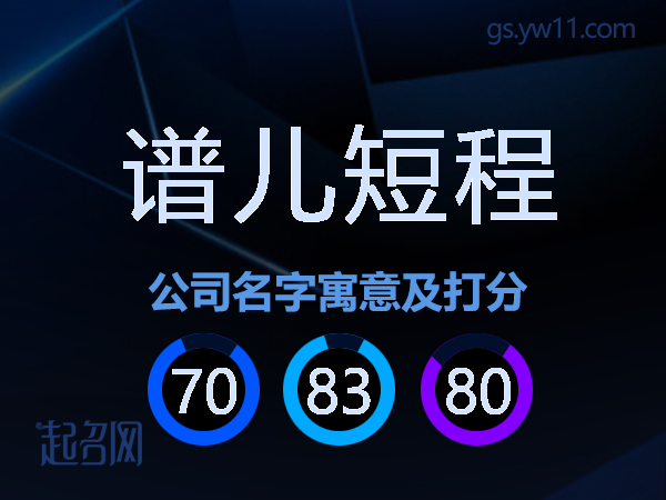 谱儿短程公司名字寓意及打分