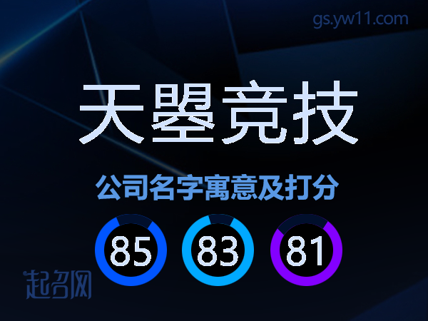 天曌竞技公司名字寓意及打分
