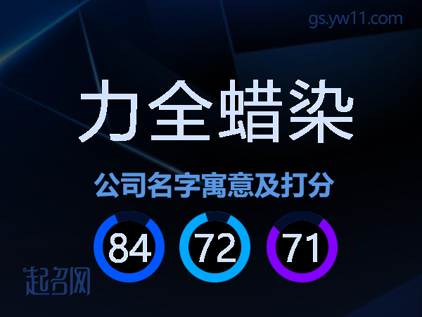 力全蜡染公司名字寓意及打分