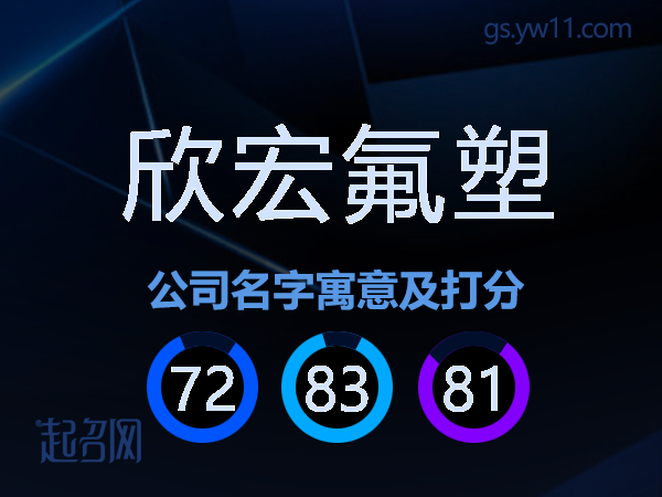 欣宏氟塑公司名字寓意及打分