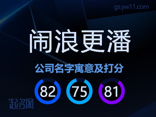 闹浪更潘公司名字寓意及打分