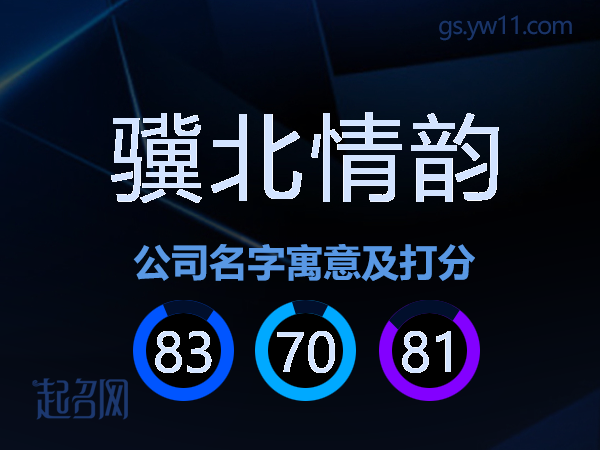 骥北情韵公司名字寓意及打分