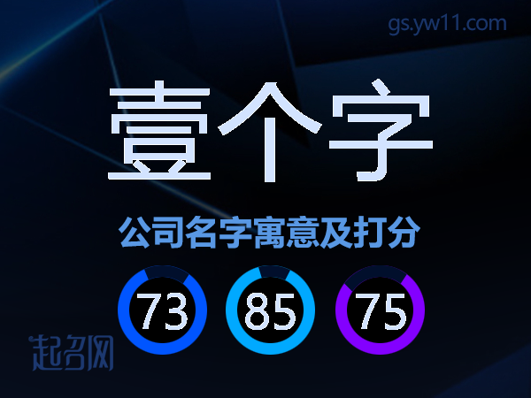 壹个字公司名字寓意及打分