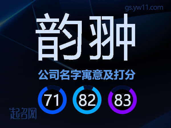 韵翀公司名字寓意及打分
