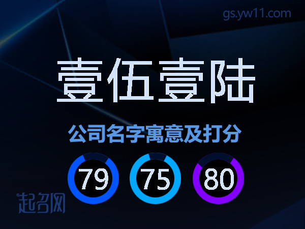 壹伍壹陆公司名字寓意及打分
