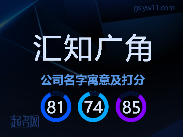汇知广角公司名字寓意及打分