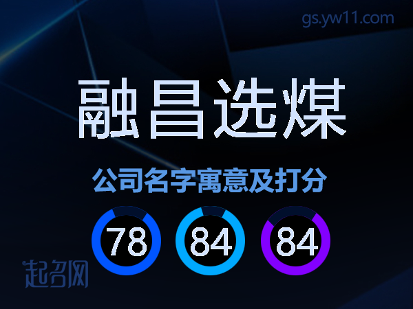 融昌选煤公司名字寓意及打分