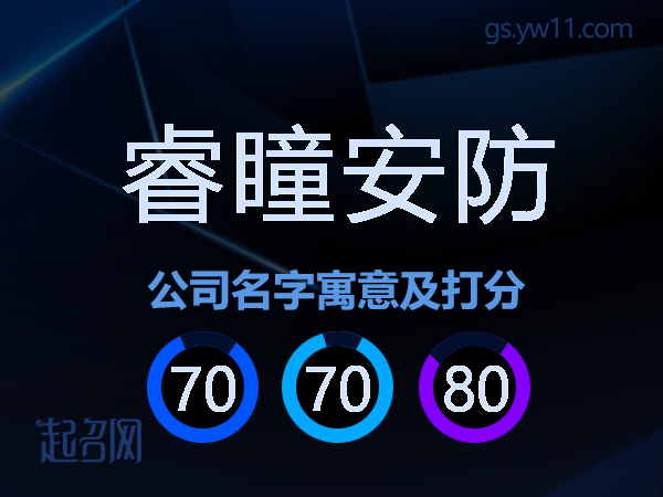 睿瞳安防公司名字寓意及打分