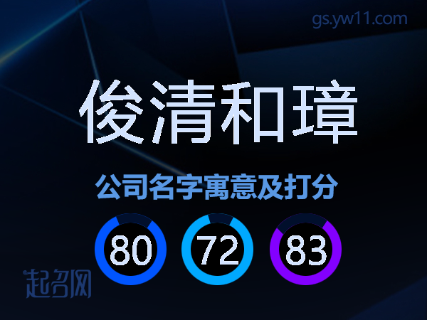 俊清和璋公司名字寓意及打分