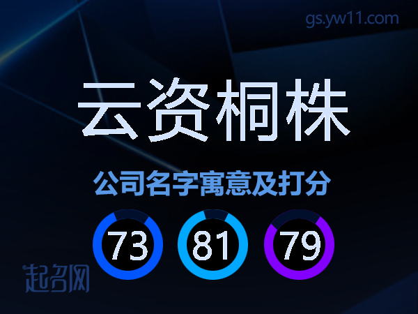 云资桐株公司名字寓意及打分