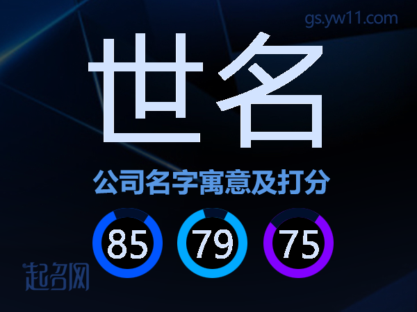 世名公司名字寓意及打分