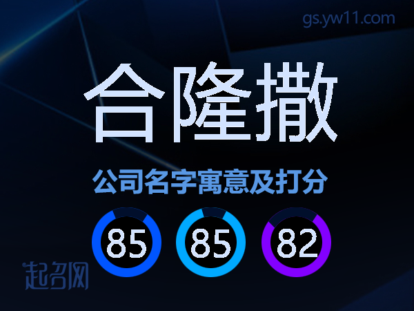 合隆撒公司名字寓意及打分