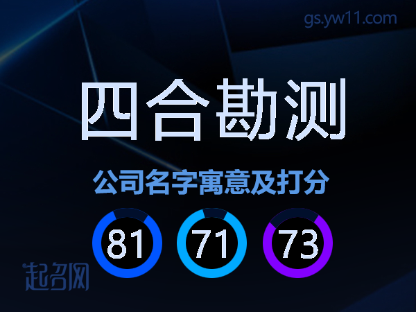 四合勘测公司名字寓意及打分