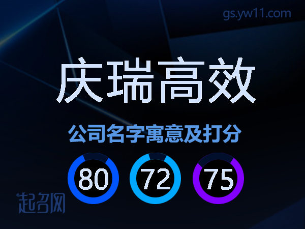庆瑞高效公司名字寓意及打分