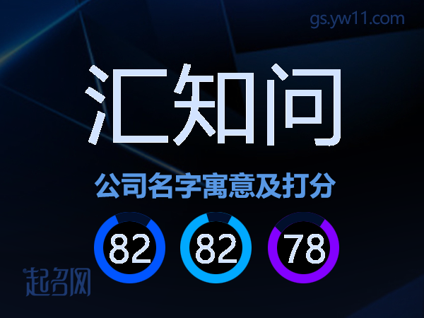 汇知问公司名字寓意及打分