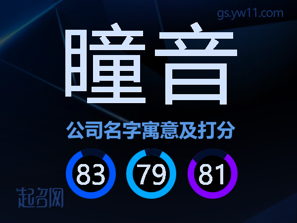 瞳音公司名字寓意及打分
