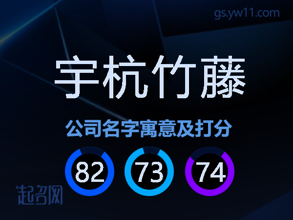 宇杭竹藤公司名字寓意及打分