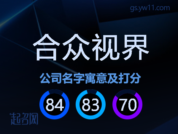 合众视界公司名字寓意及打分