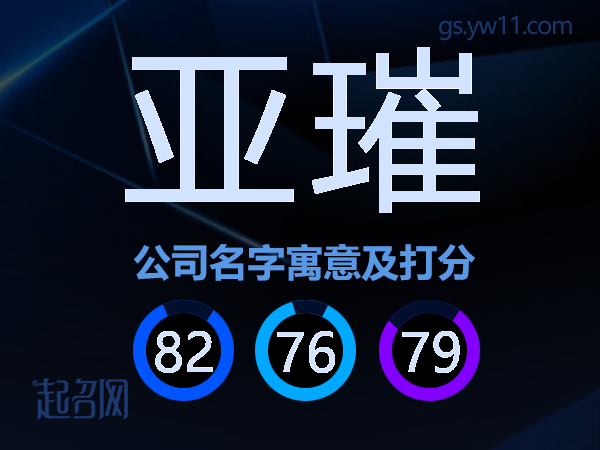 亚璀公司名字寓意及打分