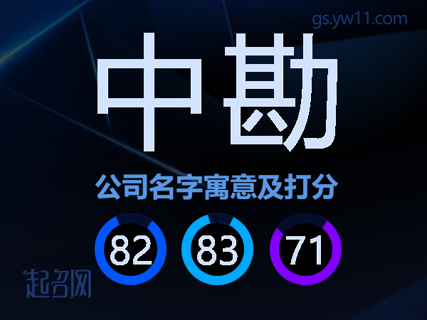 中勘公司名字寓意及打分