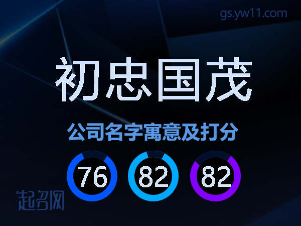 初忠国茂公司名字寓意及打分