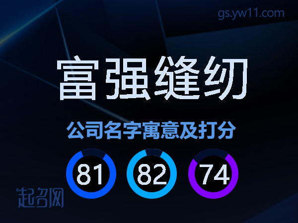 富强缝纫公司名字寓意及打分