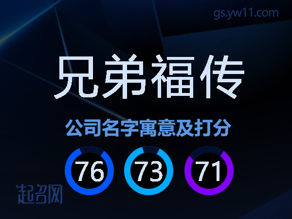 兄弟福传公司名字寓意及打分