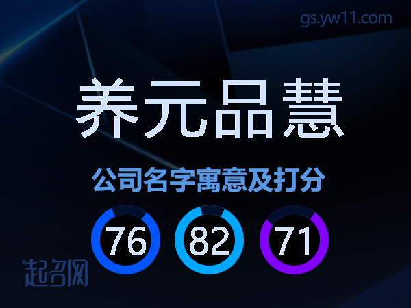 养元品慧公司名字寓意及打分