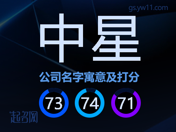 中星公司名字寓意及打分