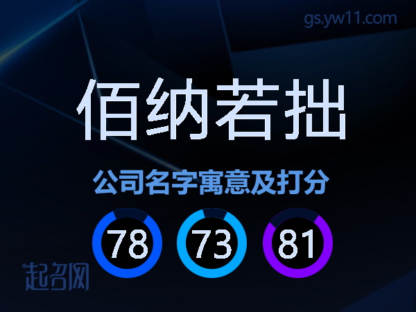 佰纳若拙公司名字寓意及打分