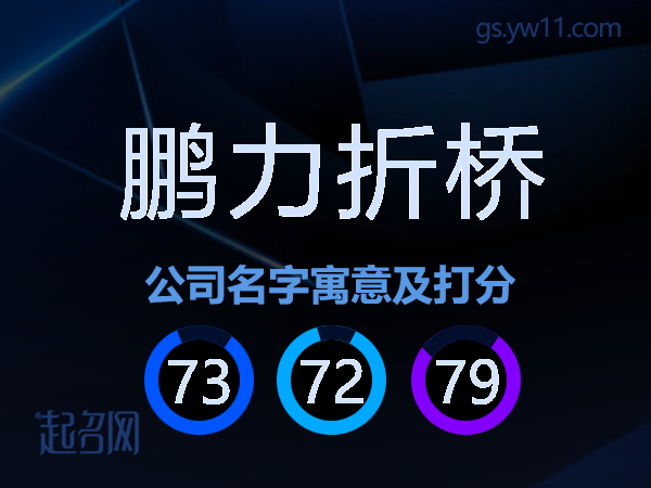 鹏力折桥公司名字寓意及打分