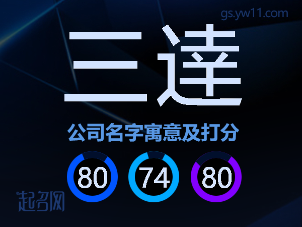 三逹公司名字寓意及打分