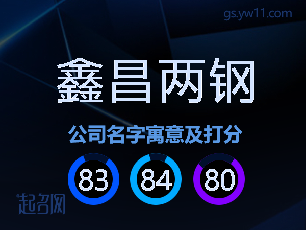 鑫昌两钢公司名字寓意及打分