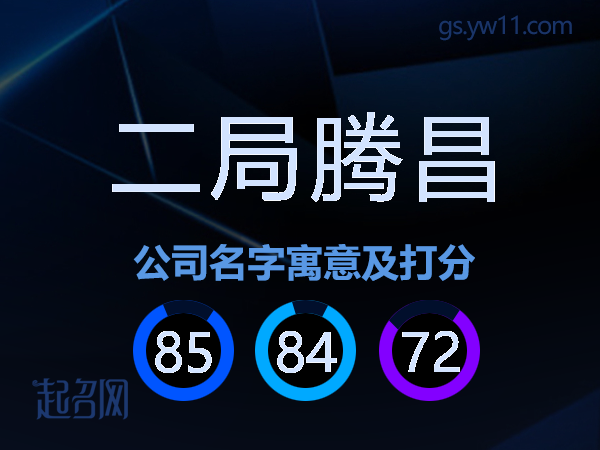 二局腾昌公司名字寓意及打分