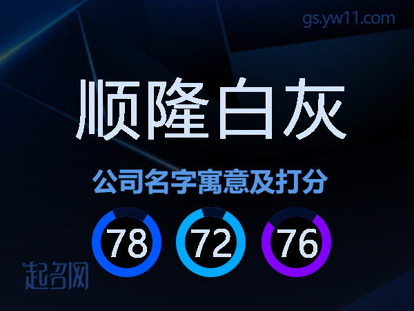 顺隆白灰公司名字寓意及打分