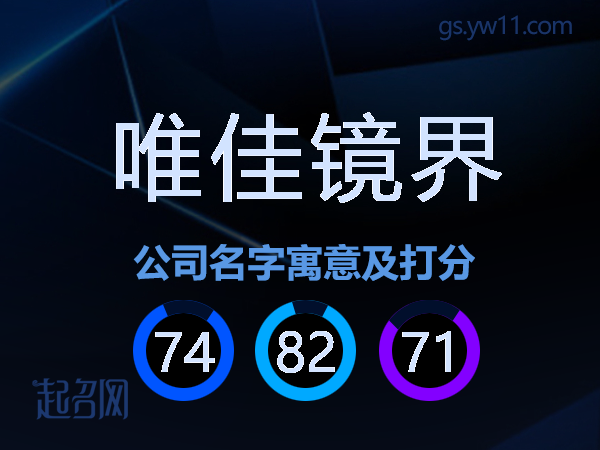 唯佳镜界公司名字寓意及打分