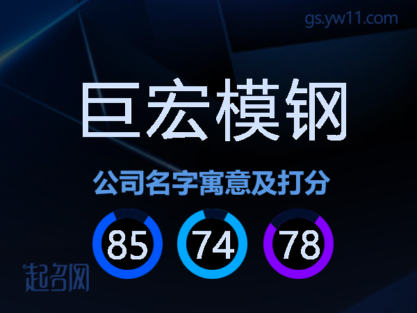 巨宏模钢公司名字寓意及打分