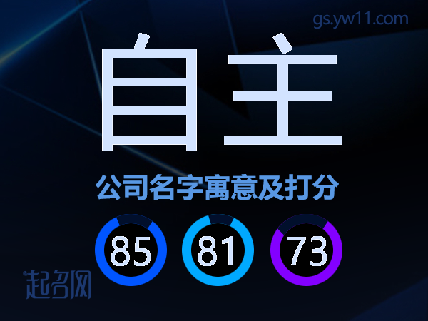 自主公司名字寓意及打分