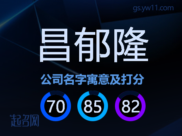 昌郁隆公司名字寓意及打分