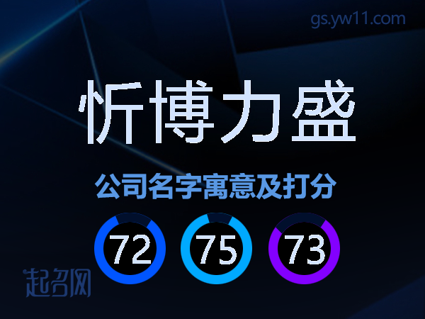 忻博力盛公司名字寓意及打分