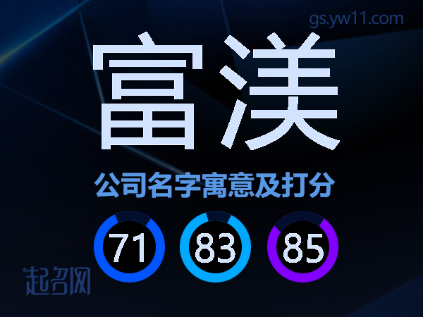 富渼公司名字寓意及打分