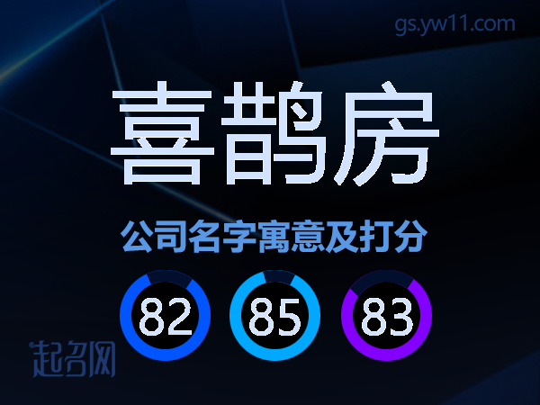 喜鹊房公司名字寓意及打分