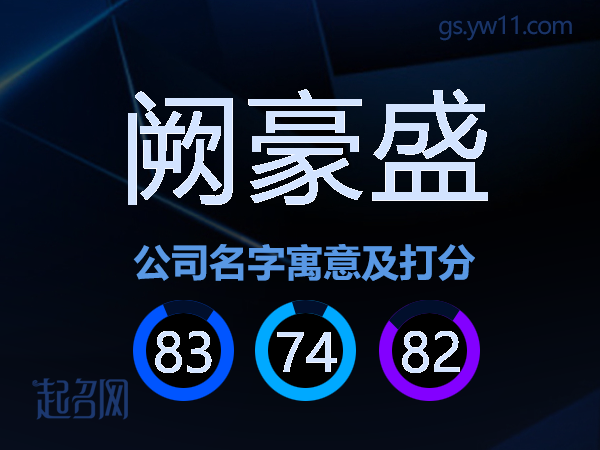 阙豪盛公司名字寓意及打分