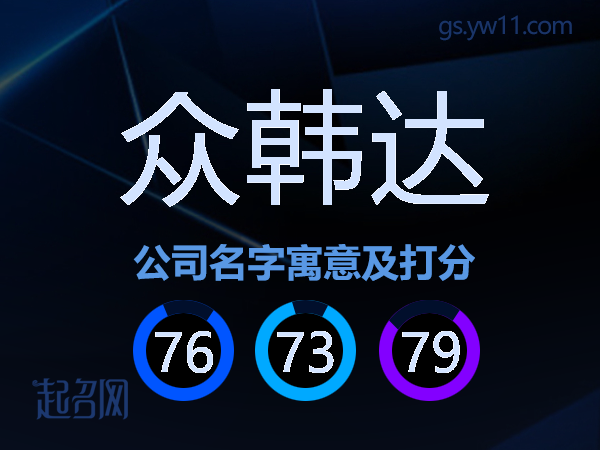 众韩达公司名字寓意及打分