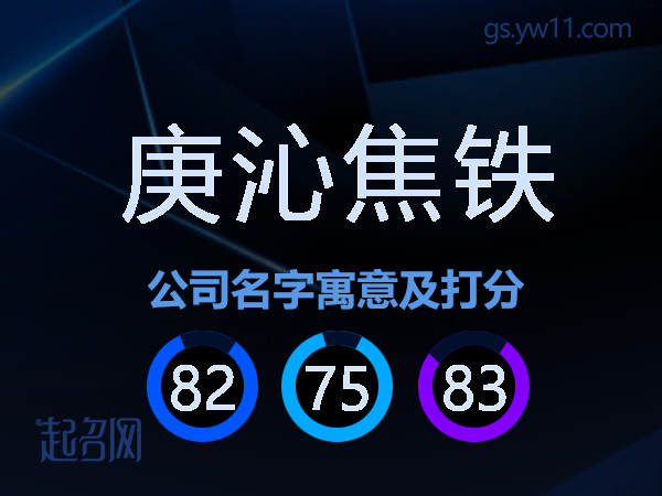 庚沁焦铁公司名字寓意及打分