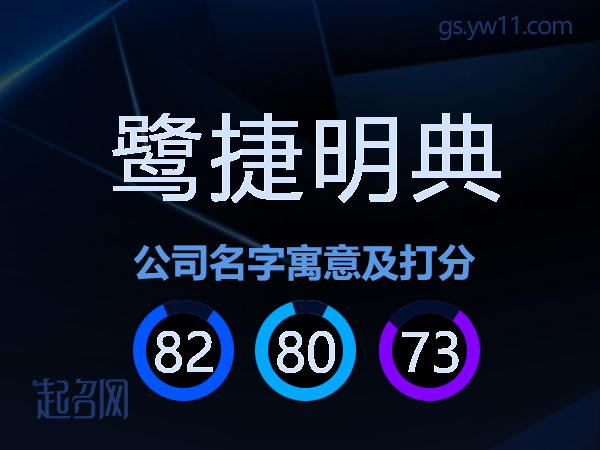 鹭捷明典公司名字寓意及打分